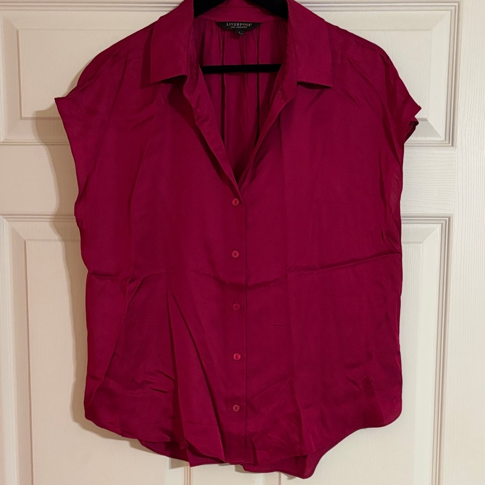 Liverpool Fuchsia Button-Up Blouse